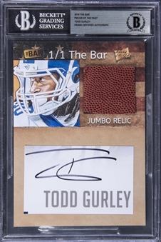 2019 The Bar Pieces of the Past Todd Gurley Signed Football Patch Card (#1/1) - BGS AUTHENTIC 
